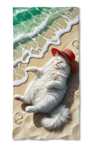 Strandtörölköző Cat on the beach 2
