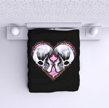 Ágytakaró Skull - Heart