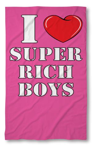 Strandtörölköző I love Rich boys